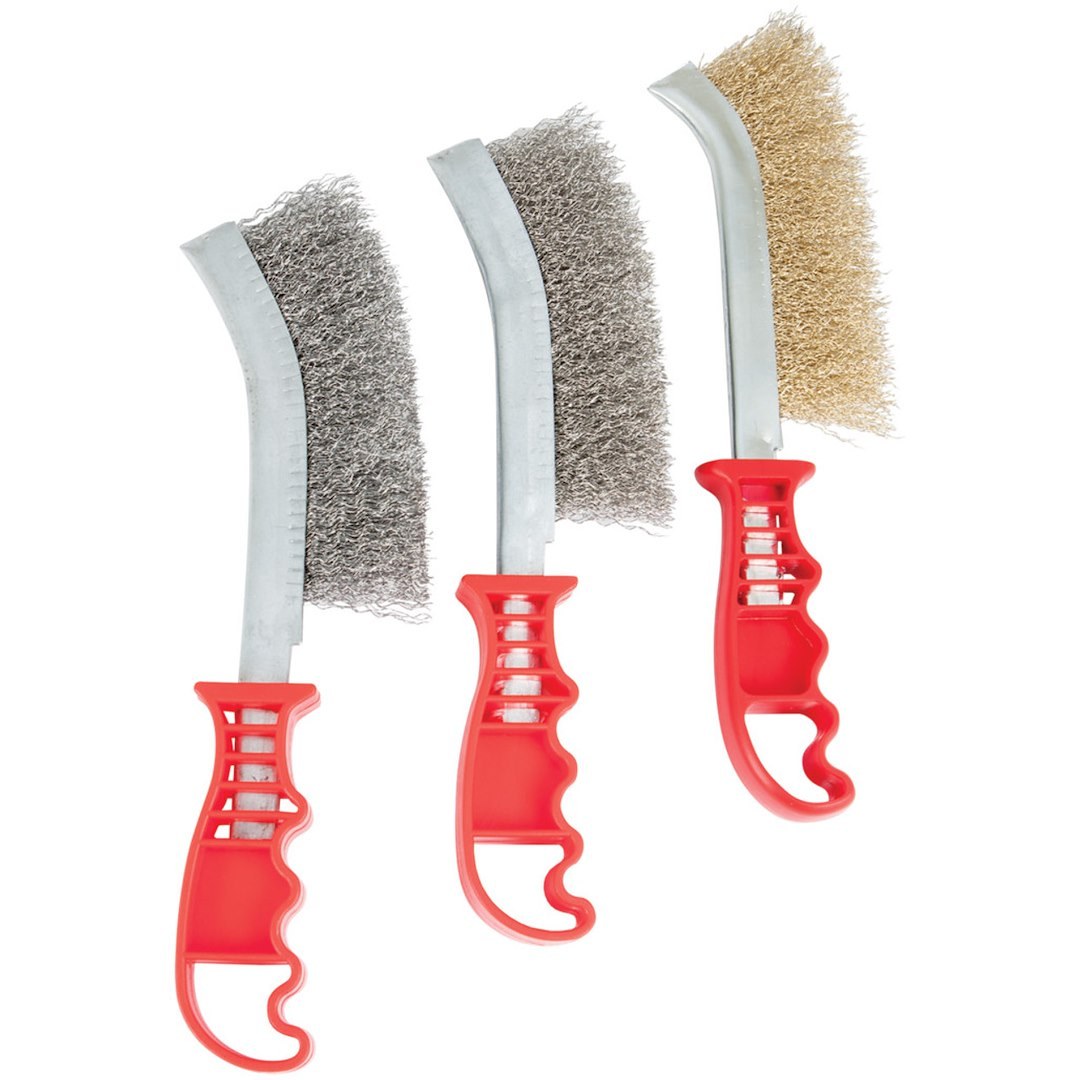 Performance Tool Wire Brush, Hand Use, 201 Stainless/ Galvanized/ Brass, 33 Gauge 7/8 Inch Long Steel Bristles – W4990