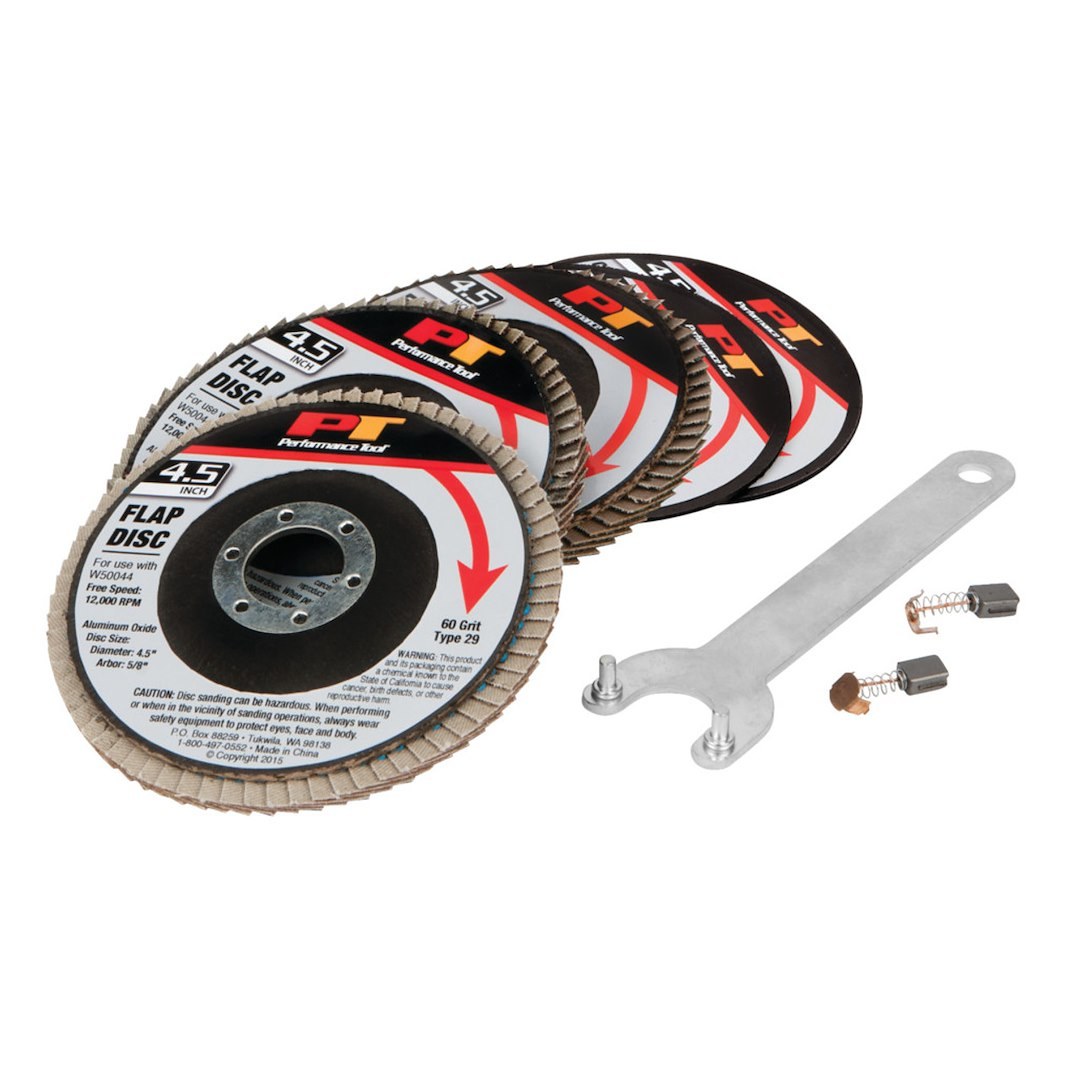 Performance Tool Die Grinder, Air, 90 Degree Angle, 5 Amps, 11000 RPM Free Speed, 4-1/2 Inch Wheel Diameter – W50044