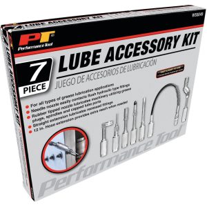 Performance Tool Grease Gun Accessory Set, Used with All Types of Grease Guns – W50049