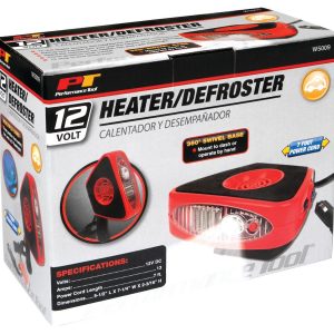 Performance Tool Interior Heater/ Defroster, Quickly Defrost/ Warm Windshields and Surfaces, 360 Degree Swivel Base Mount, Non-Programmable – W5009