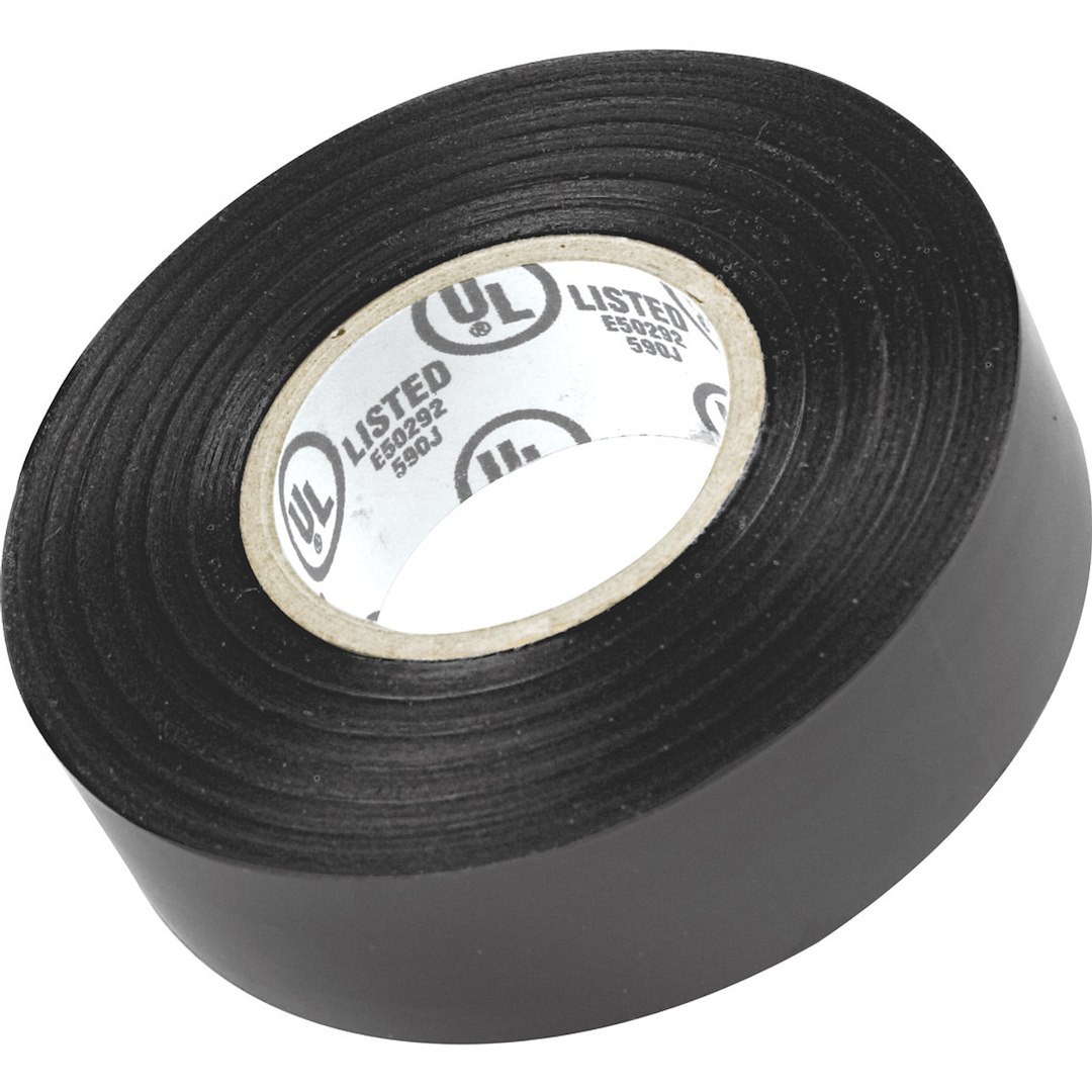 Performance Tool Electrical Tape, Used for Electrical Cable Insulation/ Electrical Wire Bundling, Roll, 3/4 Inch Width X 60 Foot Length, Black – W502