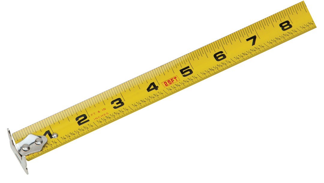 Performance Tool Tape Measure, Clear Polycarbonate Housing, 25 Foot Length, With Double Sided Hook/ Belt Hook and Wrist Strap – W5041