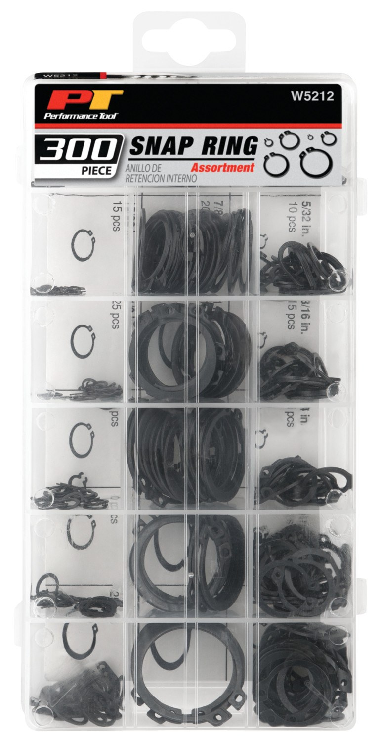 Performance Tool Multi Purpose Snap Ring Assortment, Steel – W5212