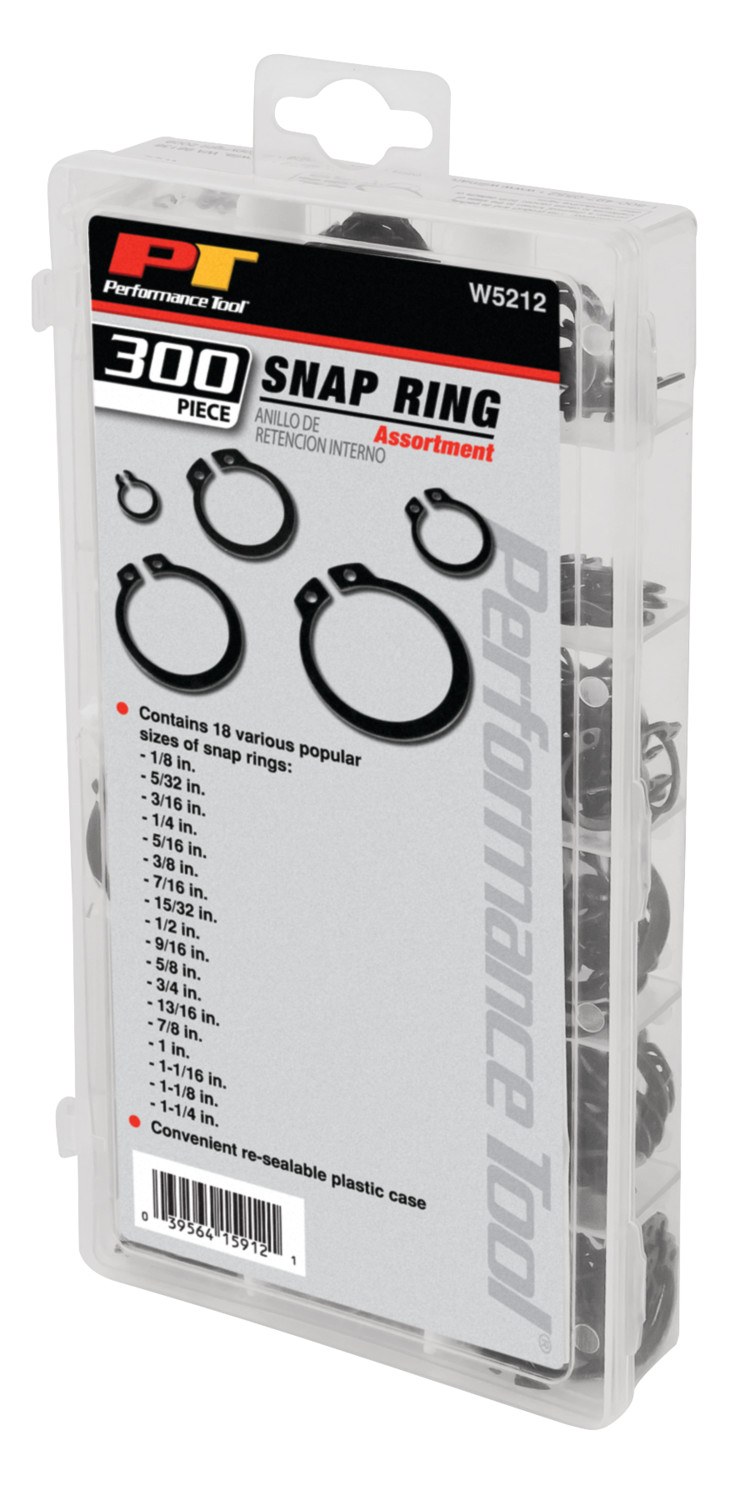 Performance Tool Multi Purpose Snap Ring Assortment, Steel – W5212