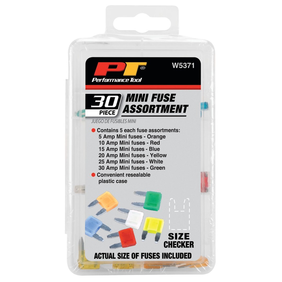 Performance Tool Fuse Assortment, Mini Blade Fuse – W5371