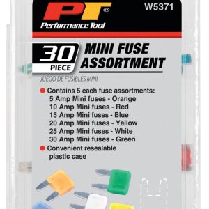 Performance Tool Fuse Assortment, Mini Blade Fuse – W5371