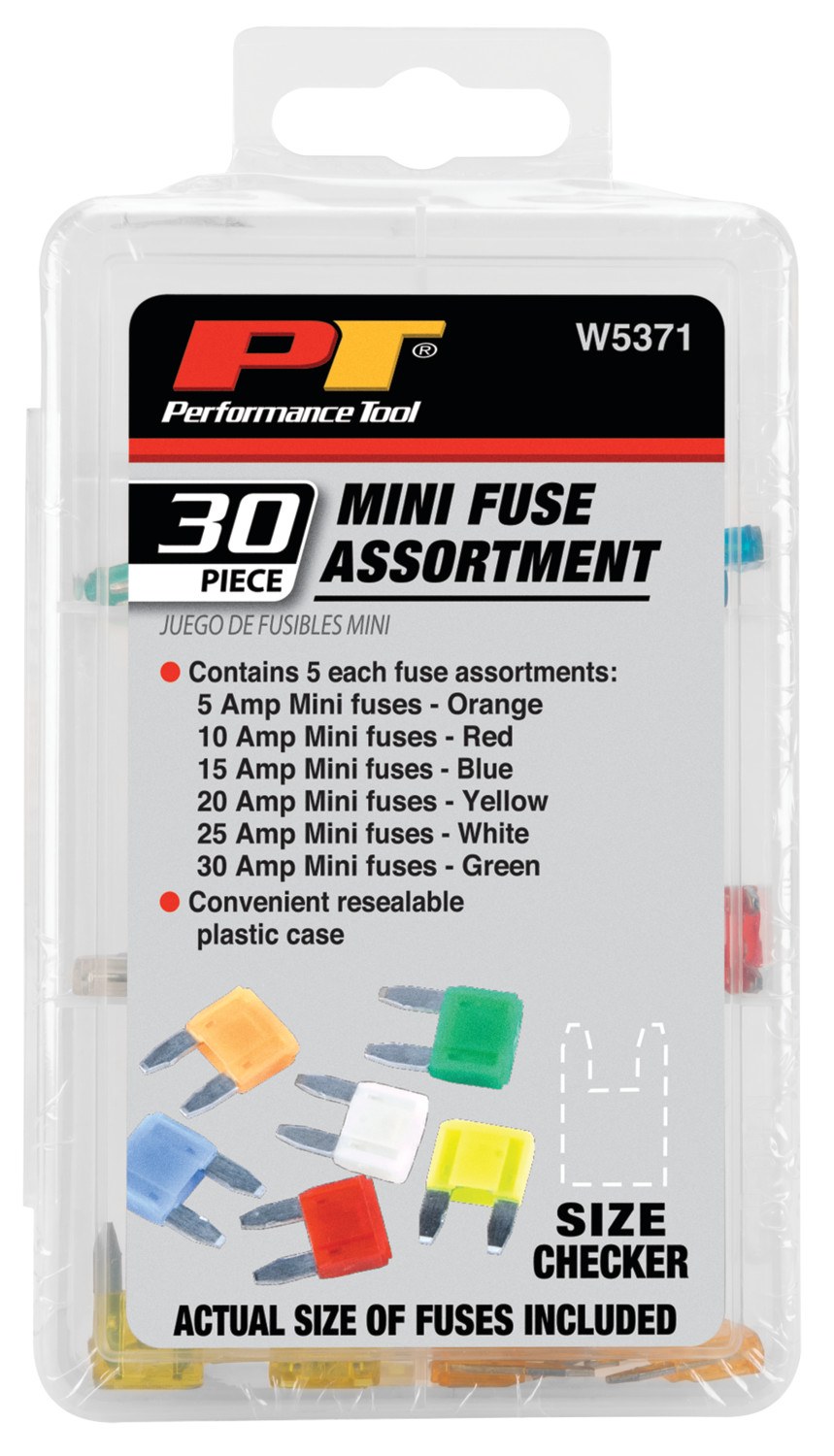 Performance Tool Fuse Assortment, Mini Blade Fuse – W5371