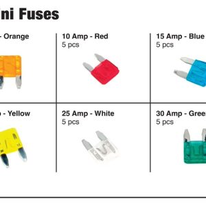 Performance Tool Fuse Assortment, Mini Blade Fuse – W5371