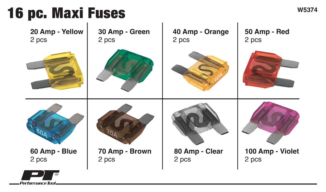 Performance Tool Fuse Assortment, Maxi Fuse – W5374