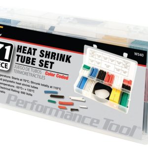 Performance Tool Heat Shrink Tubing Assortment, Polyolefin Tubing, With 1-3/16 to 39-3/8 Inch Length Tubes/ Two-Tier Folding Case – W540