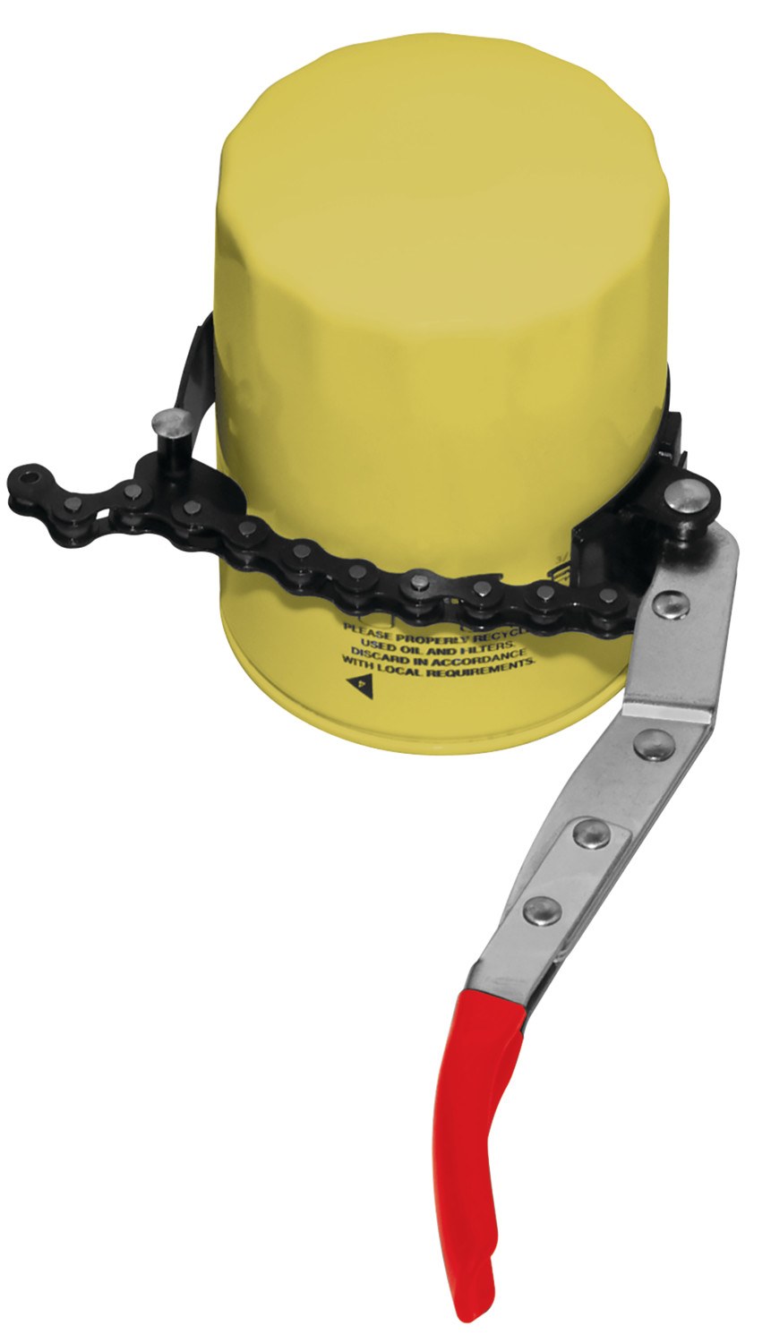 Performance Tool Oil Filter Wrench, Fits Filters Up to 4-1/2 Inch, Chain Type, Steel Chain and Vinyl Grip Handle – W54060