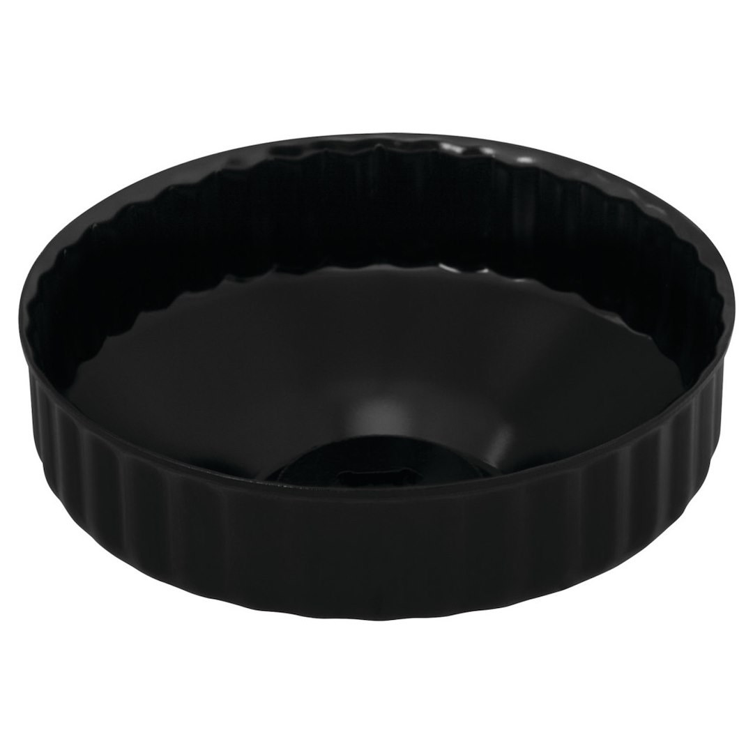 Performance Tool Oil Filter Wrench, Fits Multiple Brands of Oil Filters, Cap Type, 93 Millimeter Size, 3/8 Inch Drive, Black, Steel – W54115