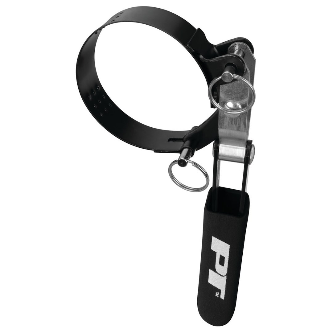 Performance Tool Oil Filter Wrench, Round, Fits Filters from 2-3/8 Inch Diameter to 4-3/8 Inch Diameter, Interchangeable Bands, Black – W54132