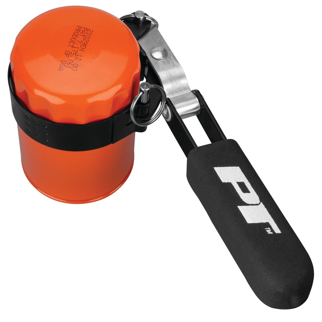 Performance Tool Oil Filter Wrench, Round, Fits Filters from 2-3/8 Inch Diameter to 4-3/8 Inch Diameter, Interchangeable Bands, Black – W54132
