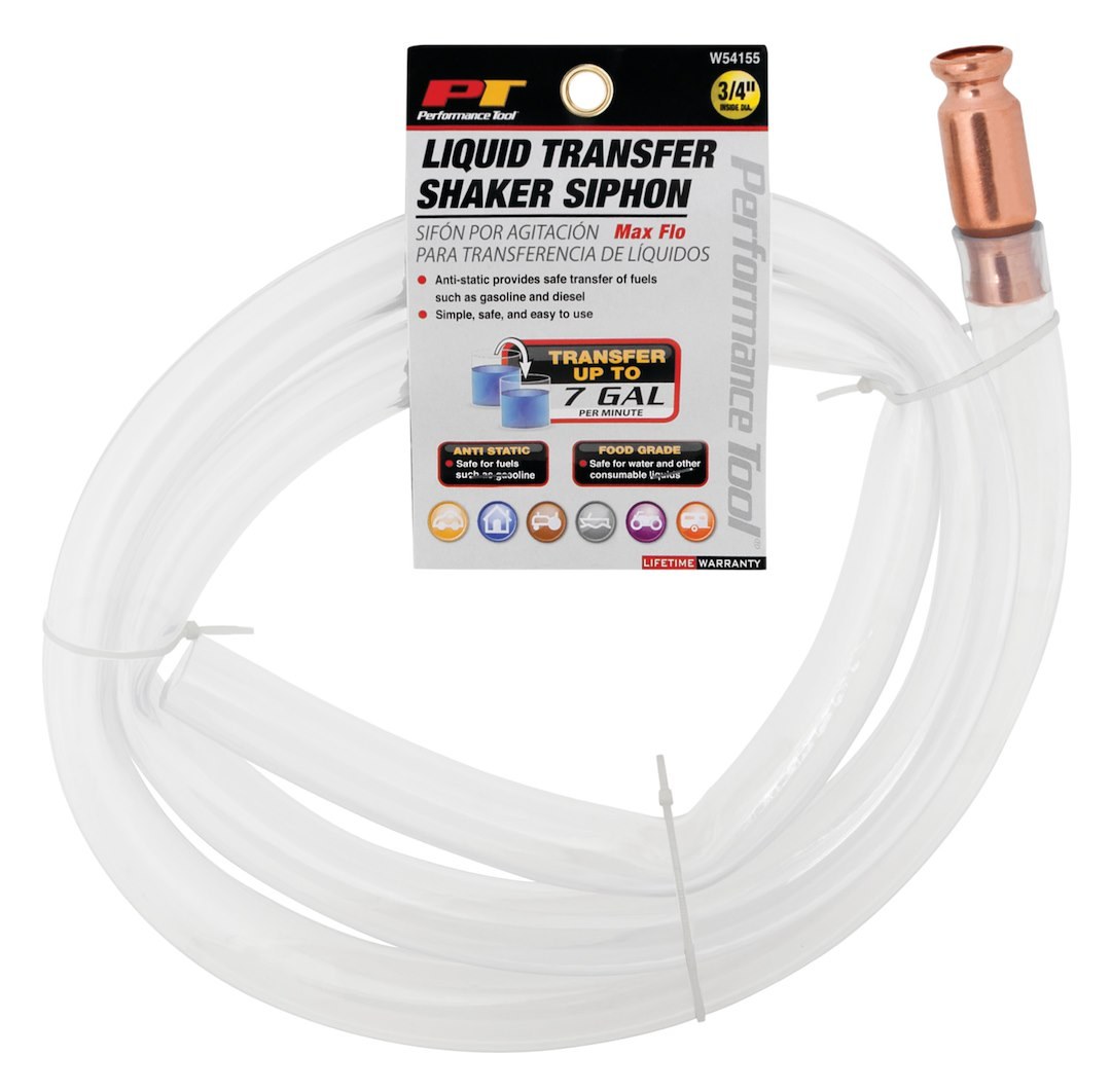 Performance Tool Siphon Hose, Shake the Tube Up and Down to Start Transferring Fluids from Container to Another Container, Manual – W54155