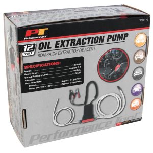 Performance Tool Oil Changing Pump, 12 Volt Self Priming DC Pump, 5 Amp, 3 Quart Per Minute Transfer Rate – W54170
