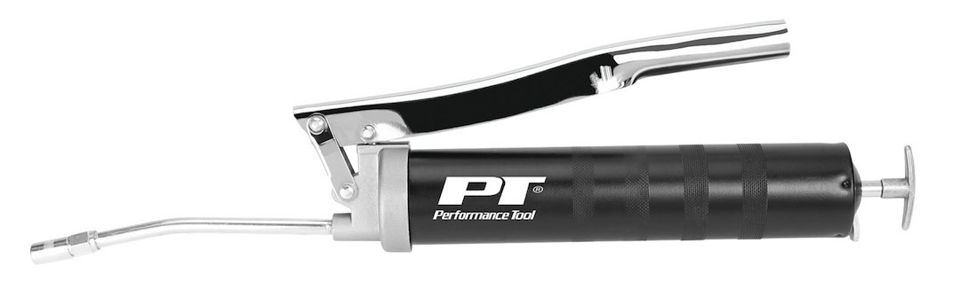 Performance Tool Grease Gun, Use with 14 Ounce Grease Cartridge, Chrome Plated Lever Action Arm, 10000 PSI Working Pressure – W54201