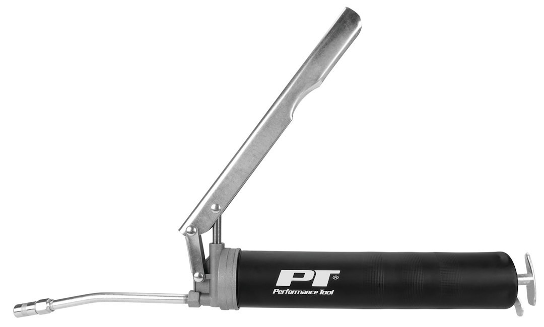 Performance Tool Grease Gun, Use with 14 Ounce Grease Cartridge, Chrome Plated Lever Action Arm, 10000 PSI Working Pressure – W54201