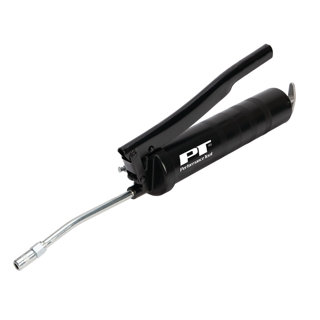 Performance Tool Grease Gun, Use with 14 Ounce Grease Cartridge, Chrome Plated Lever Action Arm, 6000 PSI Working Pressure – W54203