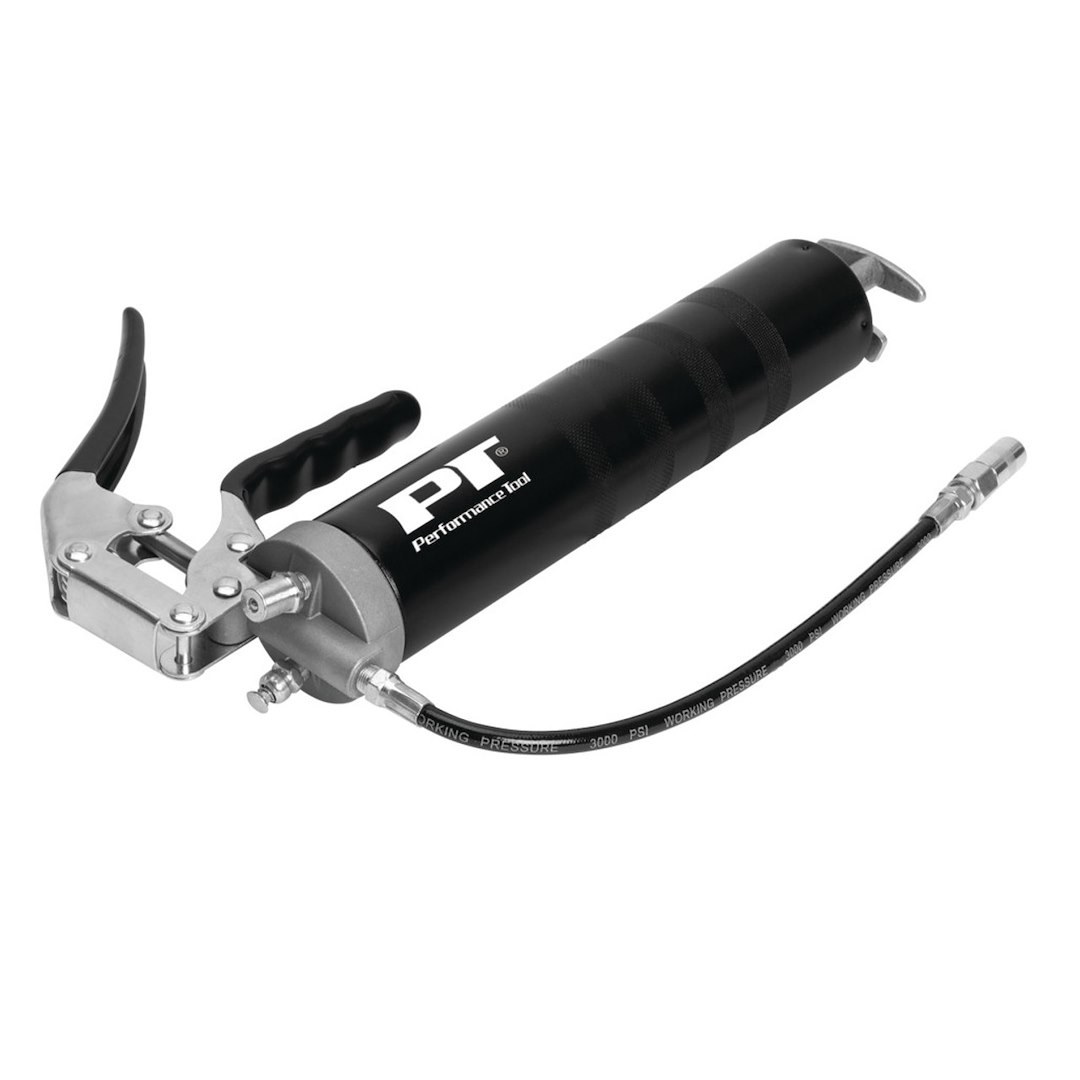 Performance Tool Grease Gun, Use with 14 Ounce Grease Cartridge, Chrome Plated Lever Action Arm, 7000 PSI Working Pressure – W54204