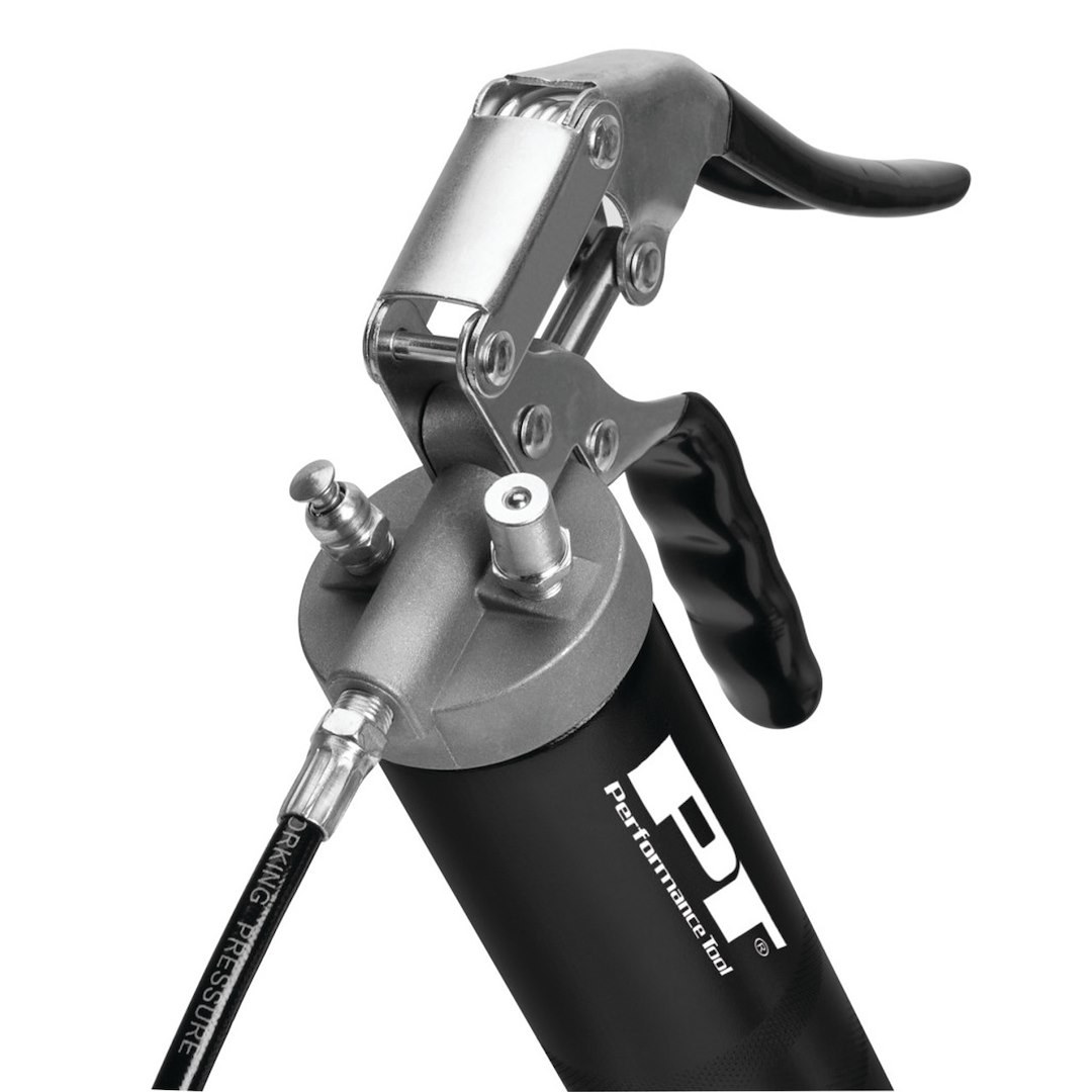 Performance Tool Grease Gun, Use with 14 Ounce Grease Cartridge, Chrome Plated Lever Action Arm, 7000 PSI Working Pressure – W54204
