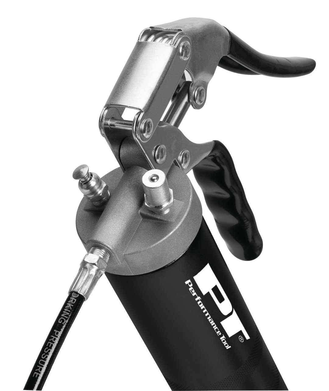 Performance Tool Grease Gun, Use with 14 Ounce Grease Cartridge, Chrome Plated Lever Action Arm, 7000 PSI Working Pressure – W54204