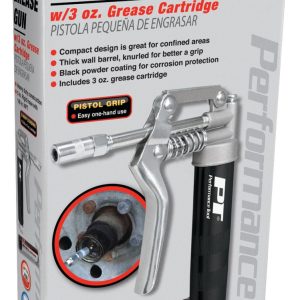 Performance Tool Grease Gun, Use with 3 Ounce Grease Cartridge, Chrome Plated Arm, 4500 PSI Working Pressure/ with 3 Ounce Grease Cartridge – W54205