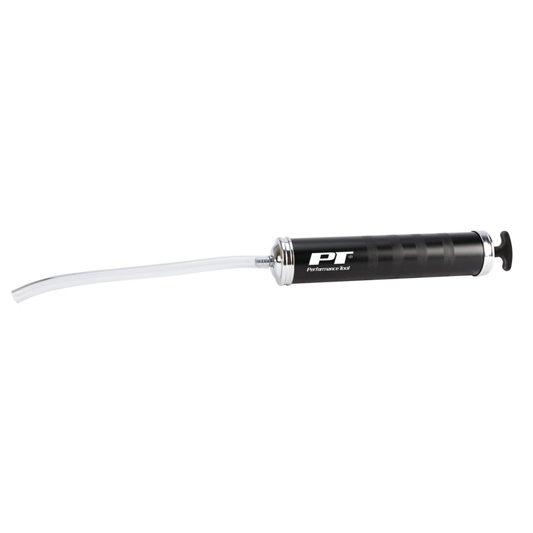 Performance Tool Suction Gun, Use to Remove Fluid from Transmissions/ Differentials/ Gear Cases/ Crankcases, 1 Pint Capacity, Chrome Plated – W54220