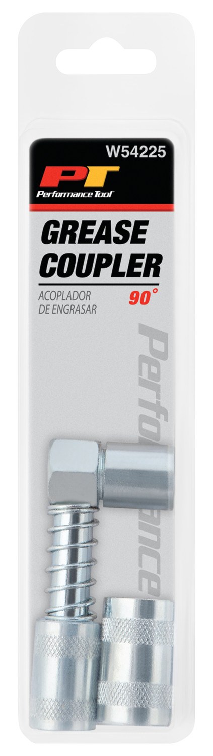 Performance Tool Grease Gun Coupler, Use with Most Hand Operated Grease Guns, 4500 PSI Maximum Working Pressure/ 8000 PSI Burst Pressure – W54225