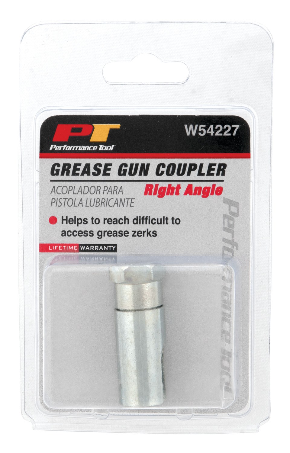 Performance Tool Grease Gun Coupler, Use with Most Hand Operated Grease Guns, Right Angle – W54227