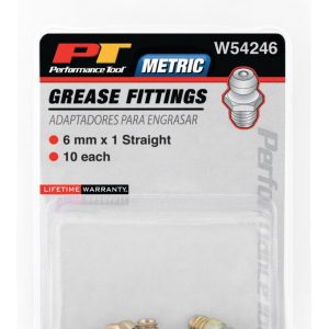 Performance Tool Grease Fitting, 6 Millimeter – 1 Thread Straight, Set of 10 – W54246