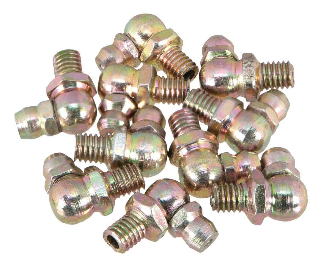 Performance Tool Grease Fitting, 6 Millimeter – 1 Thread 90 Degree, Set of 10 – W54248