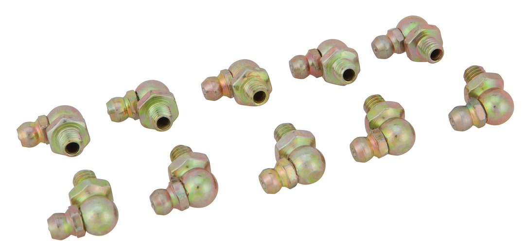 Performance Tool Grease Fitting, 6 Millimeter – 1 Thread 90 Degree, Set of 10 – W54248