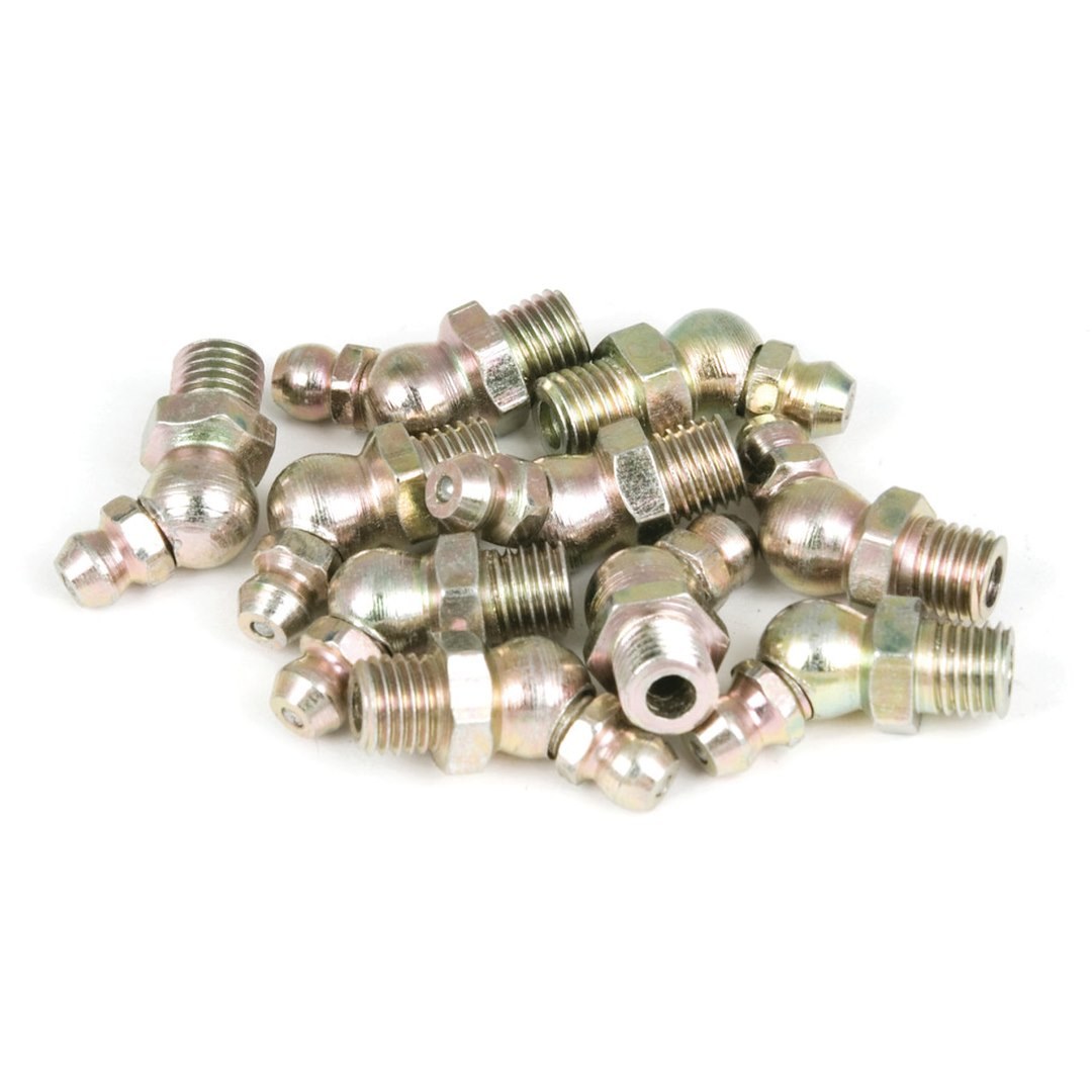 Performance Tool Grease Fitting, 8 Millimeter – 1 Thread 45 Degree, Set of 10 – W54260