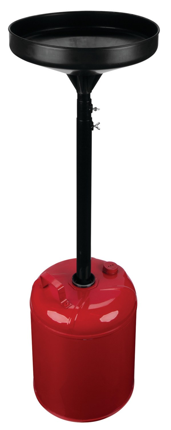 Performance Tool Drain Pan, 5 Gallon Capacity, 13-1/2 Inch Funnel Diameter, 40-1/2 to 60 Inch Telescopic Tube Height – W54282