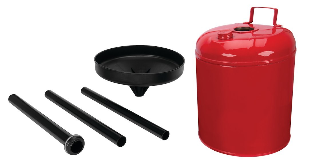 Performance Tool Drain Pan, 5 Gallon Capacity, 13-1/2 Inch Funnel Diameter, 40-1/2 to 60 Inch Telescopic Tube Height – W54282