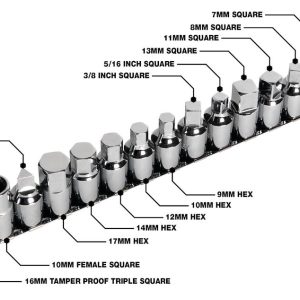 Performance Tool Socket Set, Drain Plug, Chrome Vanadium Steel – W54287
