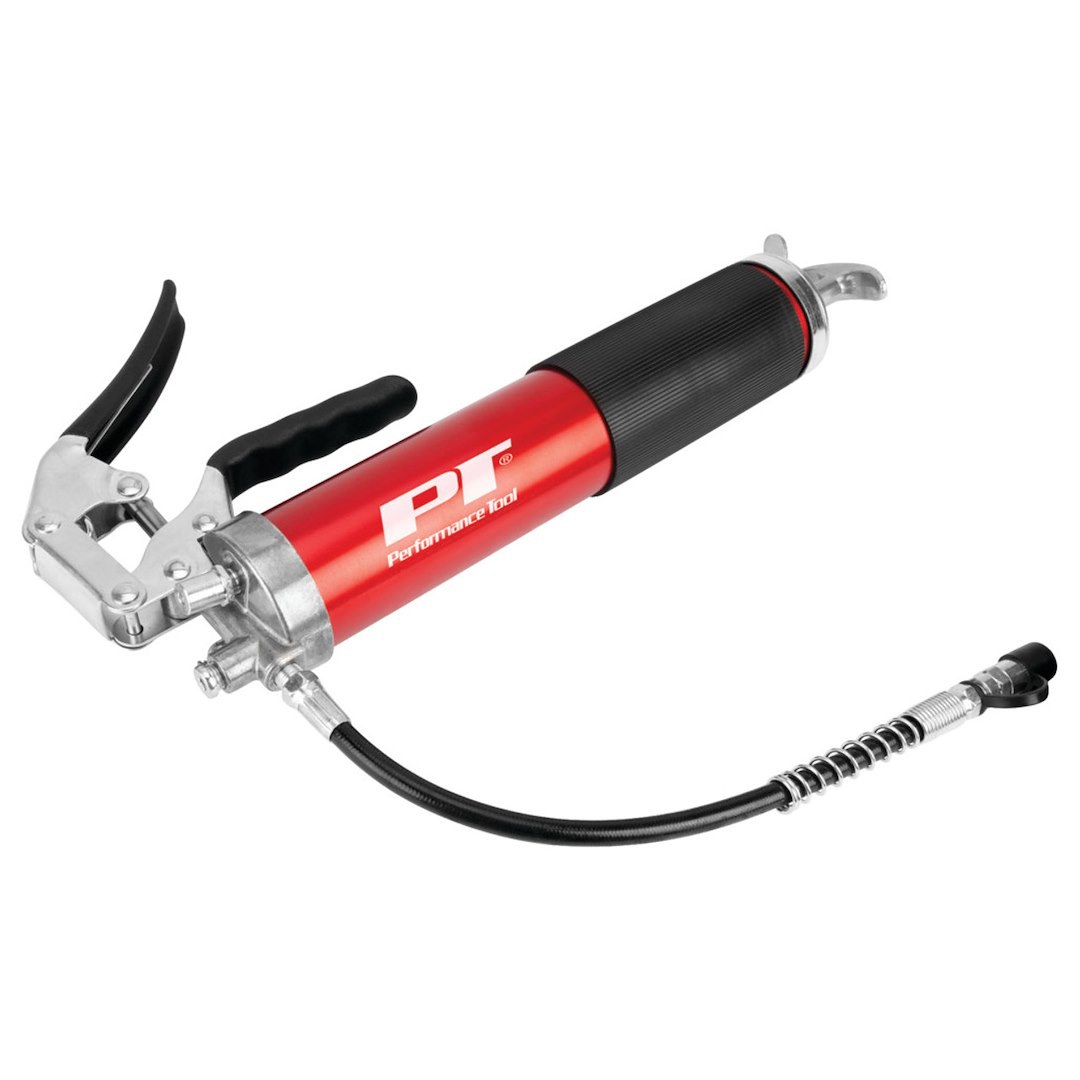 Performance Tool Grease Gun, Use with 14 Ounce Grease Cartridge, Pistol Grip Arm, Aluminum Anodized Barrel – W54291
