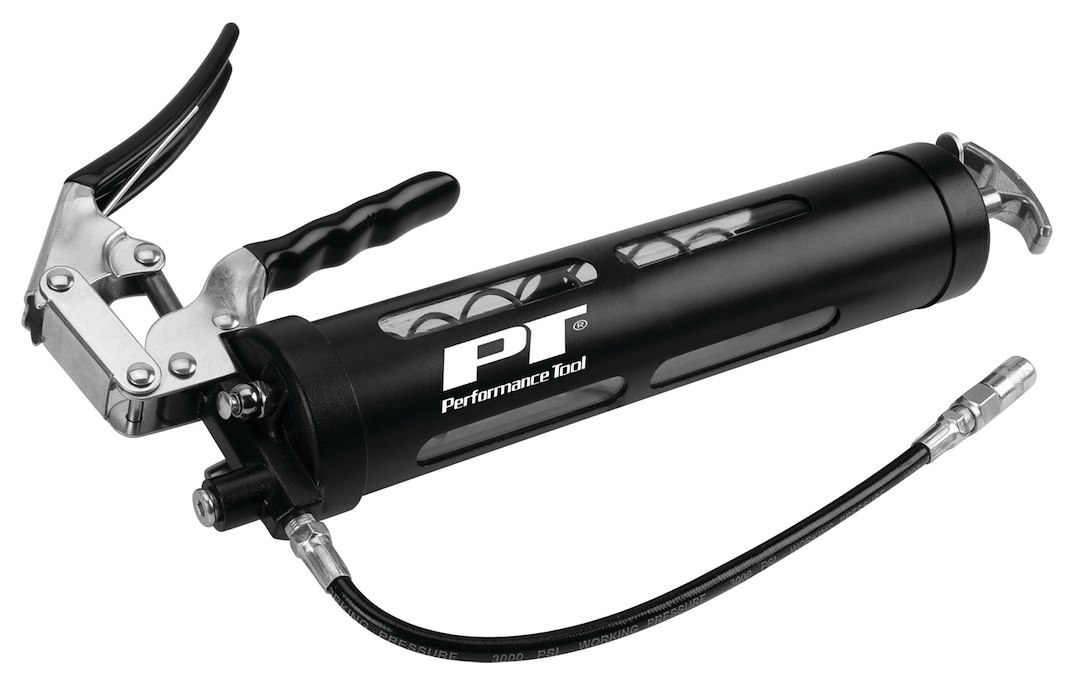 Performance Tool Grease Gun, Use with 14 Ounce Grease Cartridge, Pistol Grip Arm – W54294