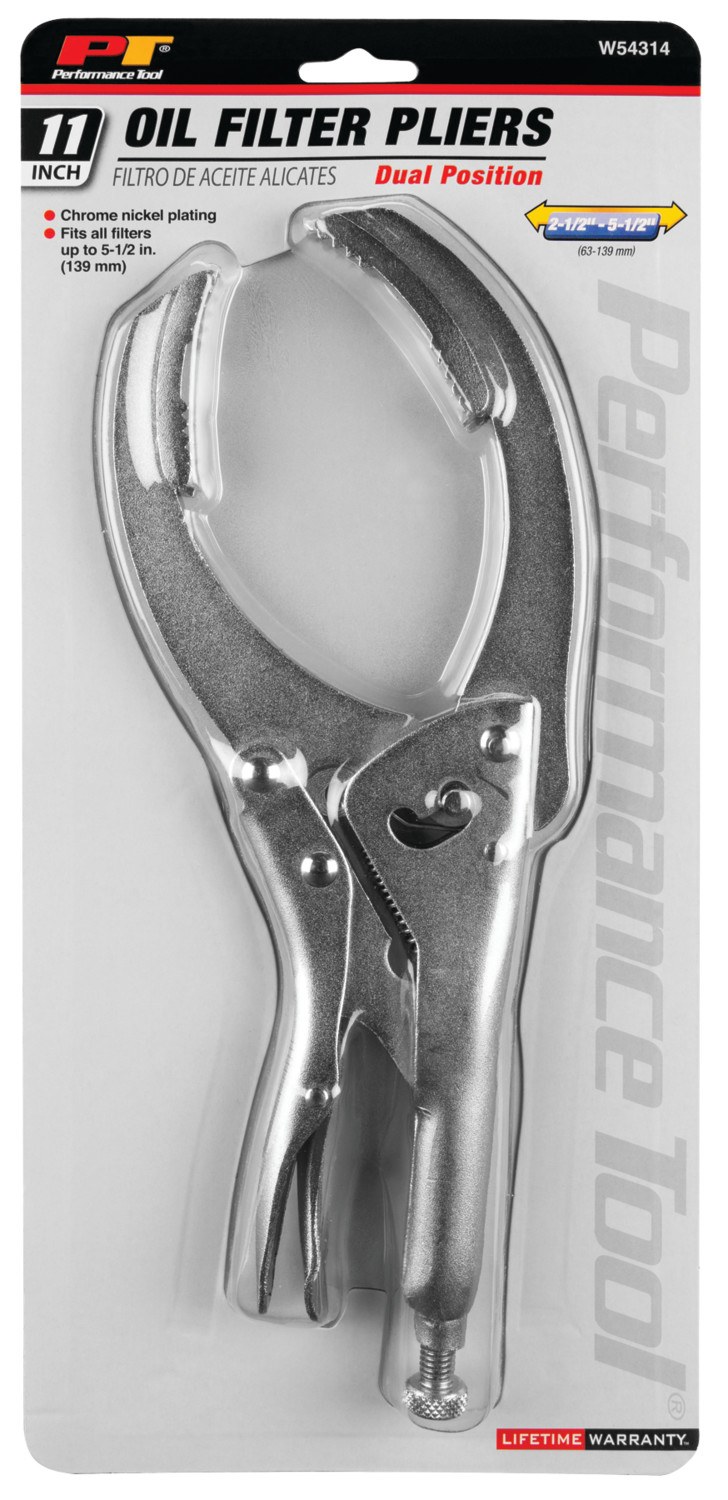 Performance Tool Pliers, Oil Filter, Fits 11 Inch Locking Filter – W54314