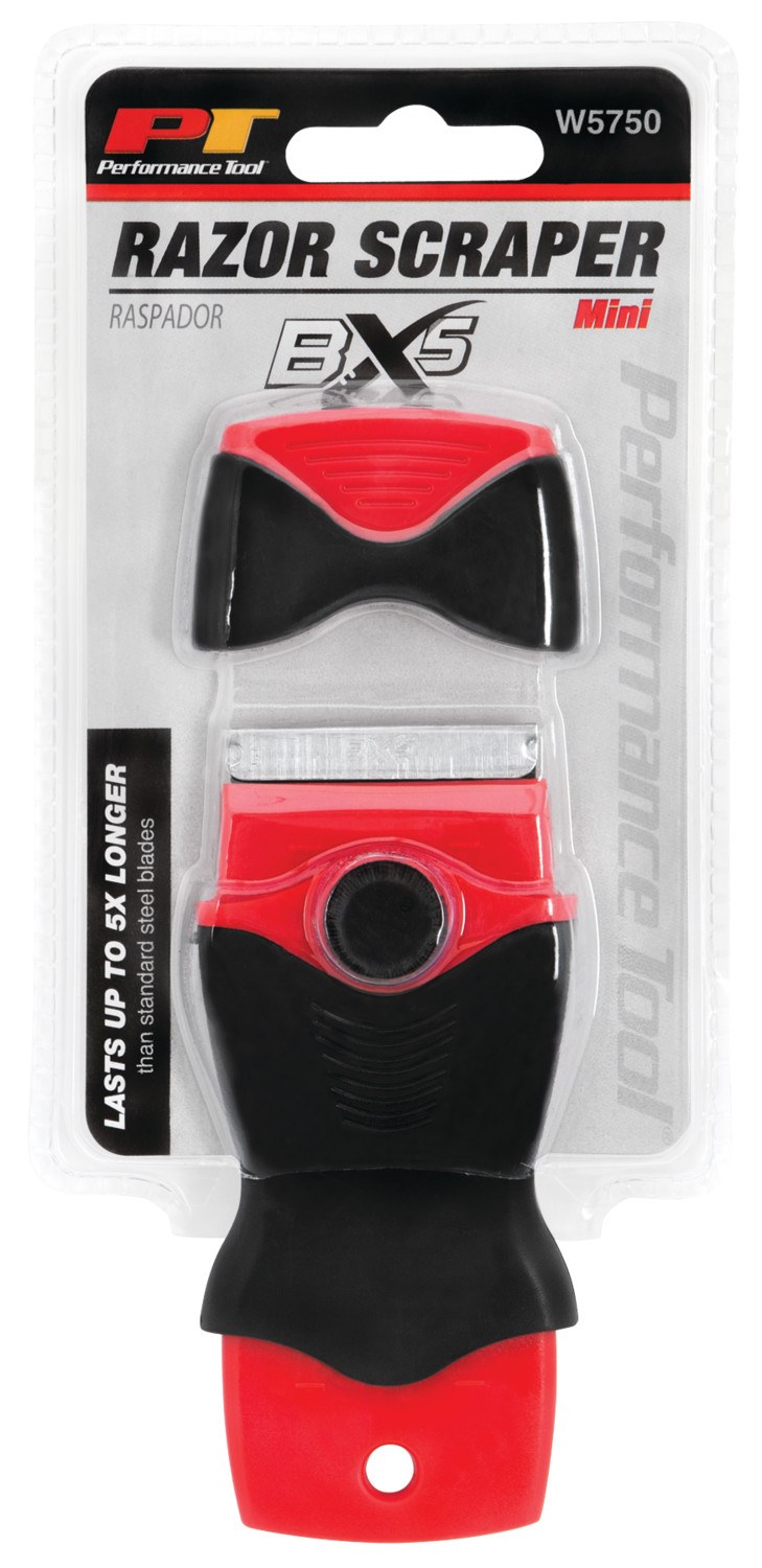 Performance Tool Multi Purpose Scraper, 4-1/2 Inch Length, Fixed Blade Angle, Non-Foldable, Replaceable Single Edge Razor Blade – W5750