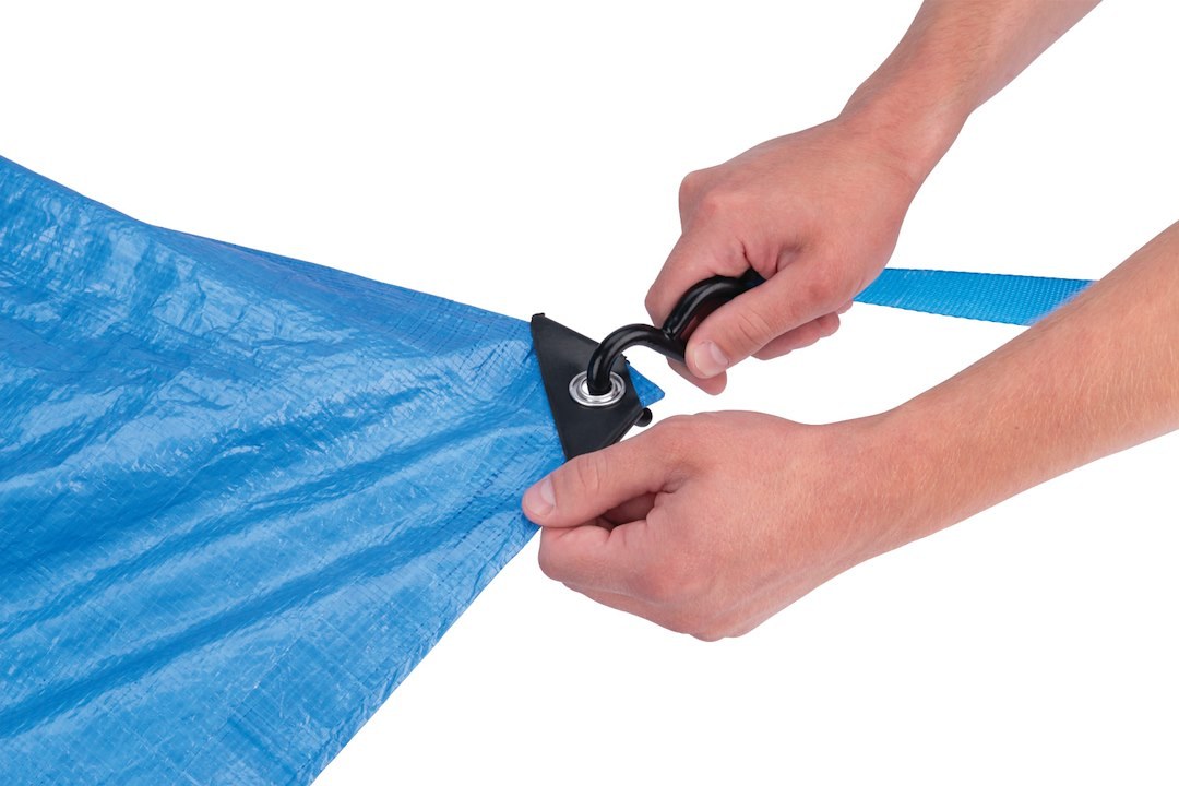 Performance Tool Tarpaulin, Water Proof/ Mildew and Tear Resistant, 6 Foot X 8 Foot, Blue, With Grommet – W6002