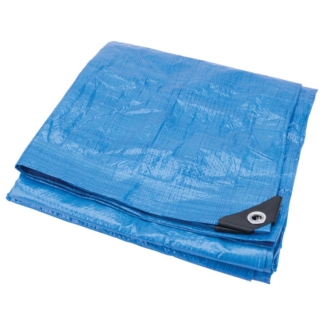 Performance Tool Tarpaulin, Water Proof/ Mildew and Tear Resistant, 12 Foot X 16 Foot, Blue, With Grommet – W6011