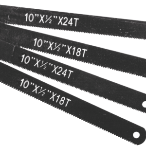 Performance Tool Saw Blade, Hack Saw, 10 Inch Length, Carbon Steel, 18 Teeth/ 24 Teeth, Set of 4 – W740C
