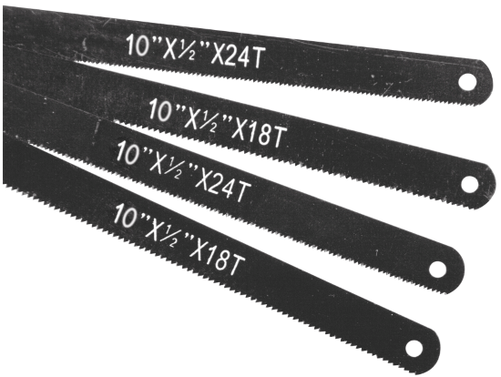 Performance Tool Saw Blade, Hack Saw, 10 Inch Length, Carbon Steel, 18 Teeth/ 24 Teeth, Set of 4 – W740C