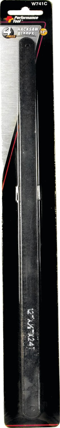 Performance Tool Saw Blade, Hack Saw, 12 Inch Length, Carbon Steel, 18 Teeth/ 24 Teeth, Set of 4 – W741C