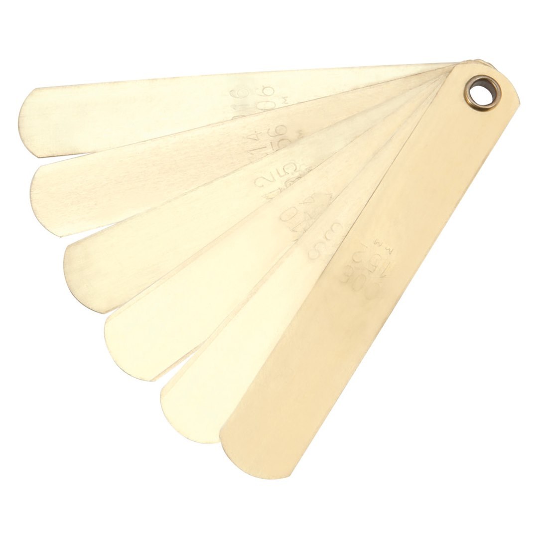 Performance Tool Feeler Gauge, 6 Blades/ 0.006 to 0.016 Inch and 0.152 to 0.406 Millimeter, Brass – W80526