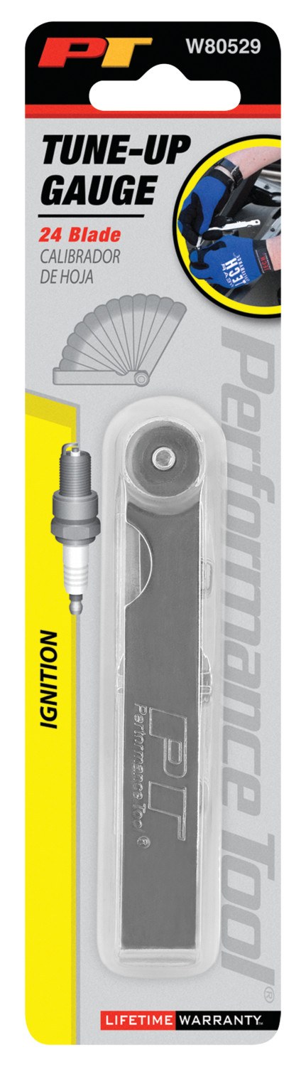 Performance Tool Feeler Gauge, 24 Blades/ 0.006 to 0.026 Inch and 0.152 to 0.660 Millimeter/ 0.025 to 0.045 Inch Wire Test Loops – W80529