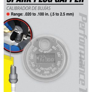 Performance Tool Spark Plug Gapping Tool, Round Inclined Ramp Type, 0.02 to 0.1 Inch/ 0.5 to 2.5 Millimeter Gap Range – W80535