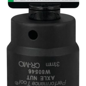 Performance Tool Socket, 1/2 Inch Drive, 31 Millimeter, Metric, Front Wheel Drive Axle Nut Socket, Black, Chrome Moly Steel, Single – W80546